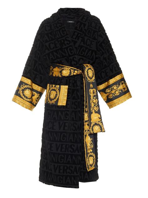 versace black dressing gown|versace morning gown.